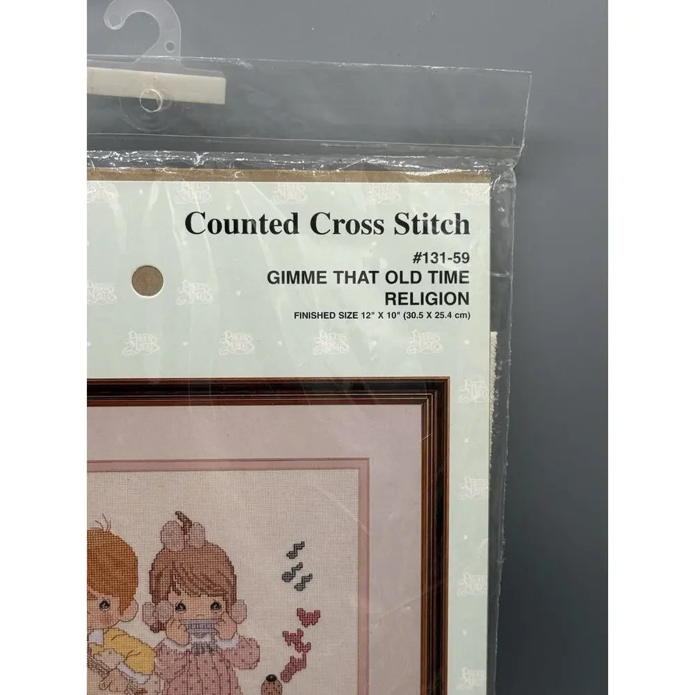 NOS 1995 Precious Moments Gimme That Old Time Religion Cross Stitch Kit New